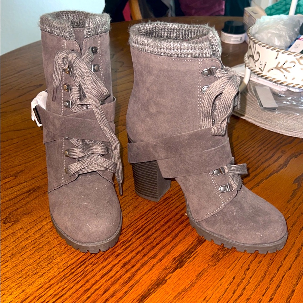Gray booties